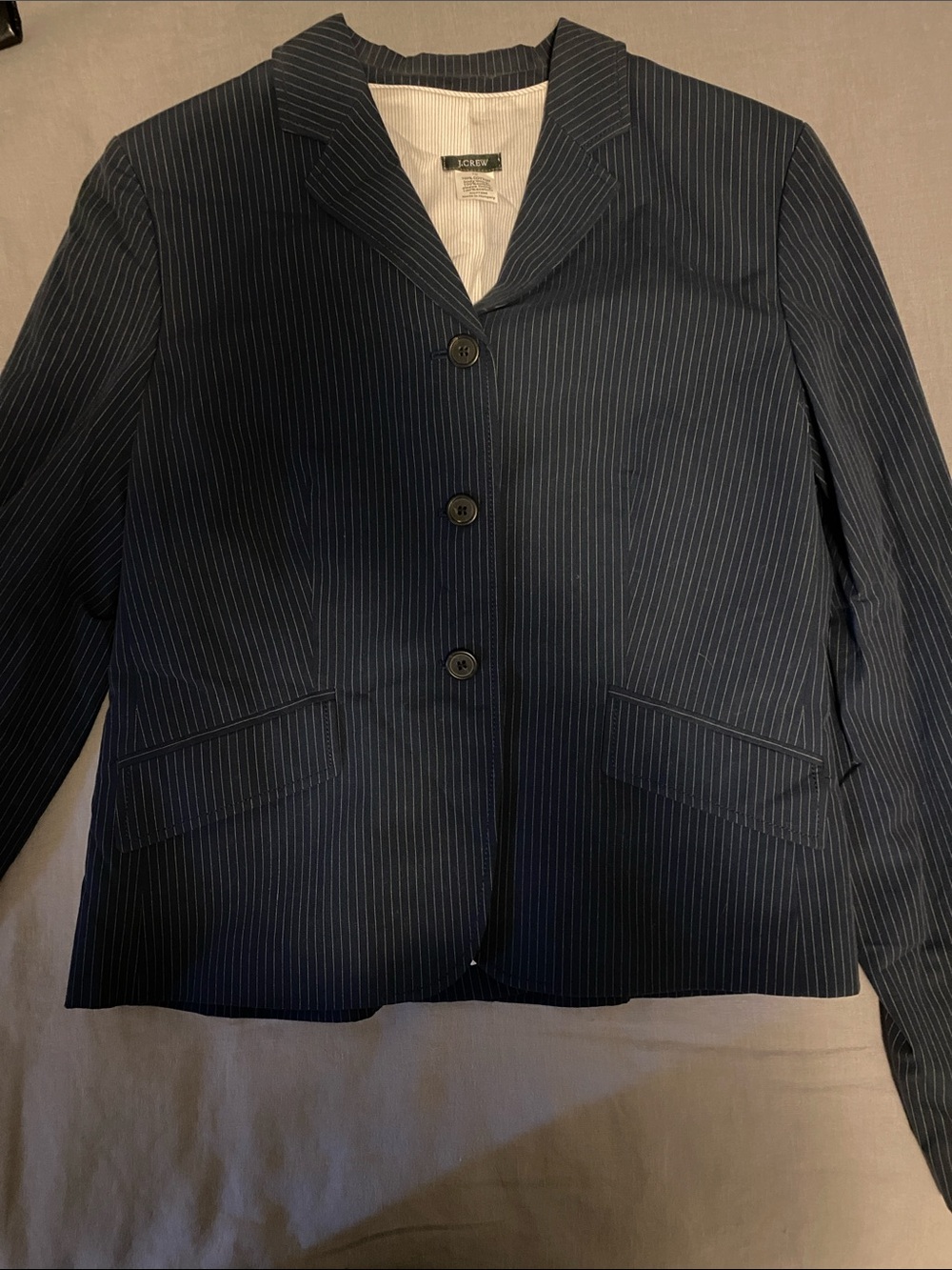 Classic Pinstripe Women's Blazer - Navy